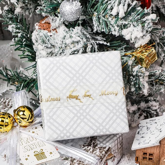 LeZakaa Christmas Silver Wrapping Paper Mini Roll - Image 5