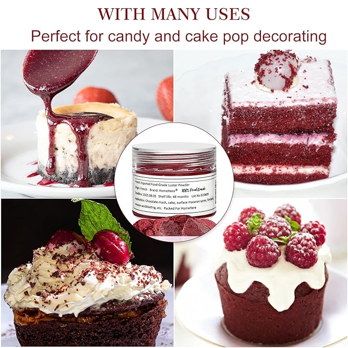 HomeHere Edible Luster Dust Food-Grade Glimmer Powder Glitter - Image 2