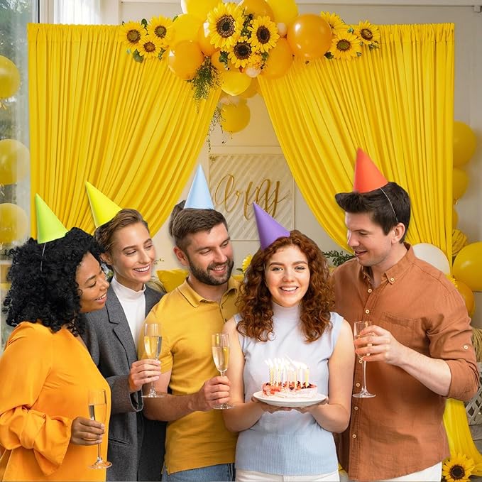 10 x 7 Feet Yellow Backdrop Curtain - Image 5