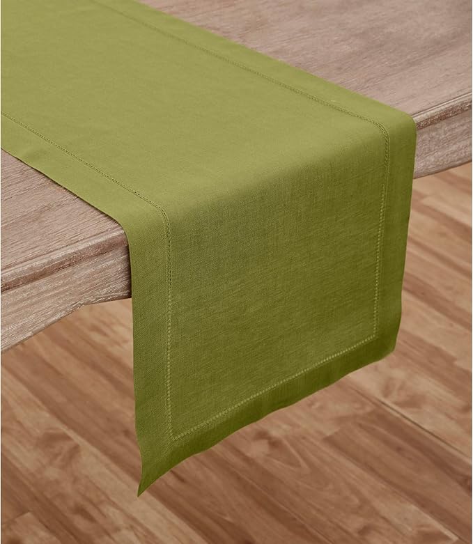 Solino Home Linen Hemstitch Table Runner 36 Inches - Image 2