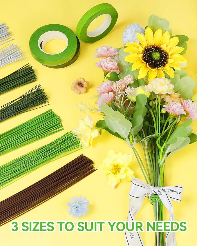 100 PCS FIVEIZERO 26 Gauge Beown Floral Wire Stems - Image 5