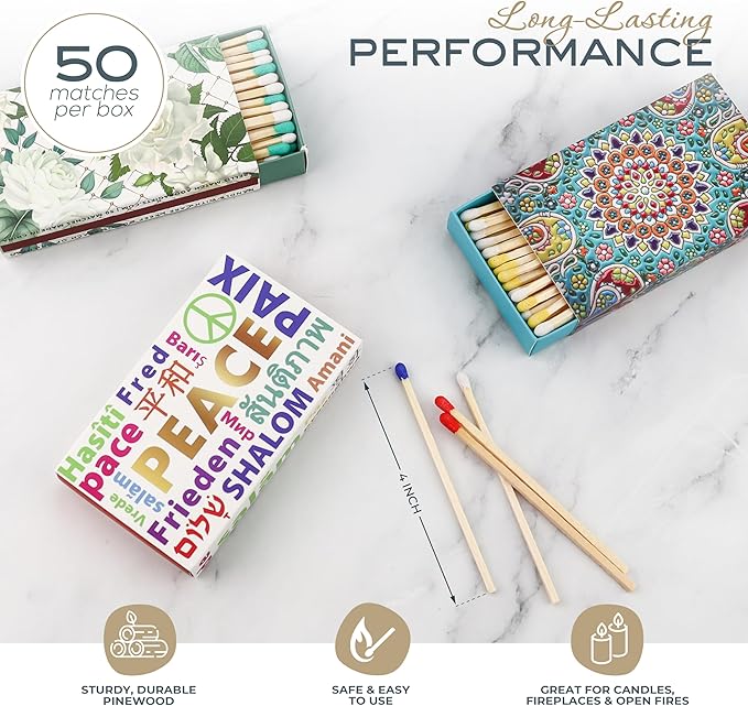 Decorative Matches Box -4-Inch Long Matches - Image 6