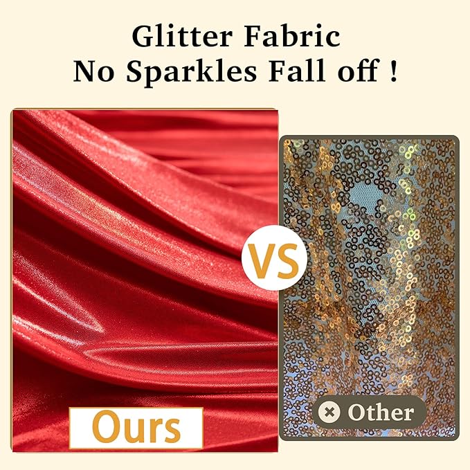 10x10 ft Red Sequin Backdrop Curtain Panels - Image 2