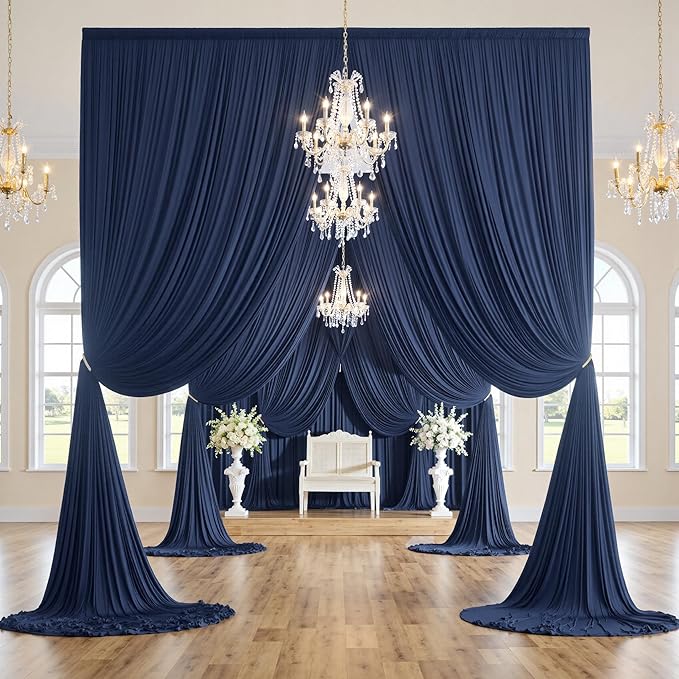 30ftx10ft Navy Blue Backdrop Curtains - Image 3