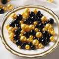 200 Pcs Vase Filler Beads Black and Gold Pearl Beads by PNJHDZ