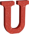 TONIFUL 8 Inch Red Glitter Letter U Table Centerpiece A-Z Red Birthday Party by TONIFUL