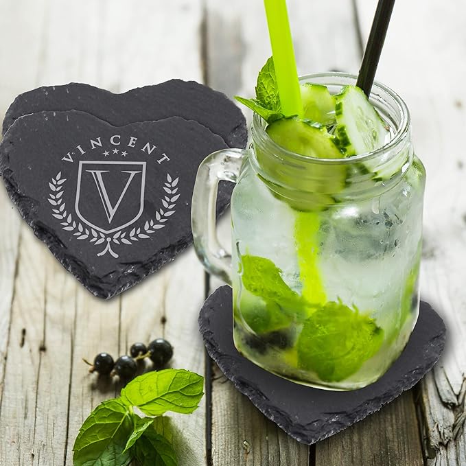 My Personal Memories Custom Engraved Slate Stone Drink Coasters Set of 4 - Image 4