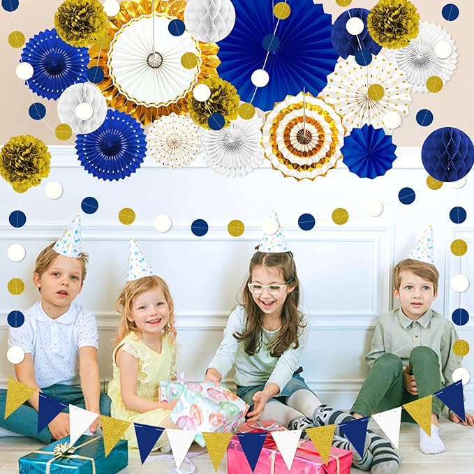 Blue and Gold Party Decorations - Image 7