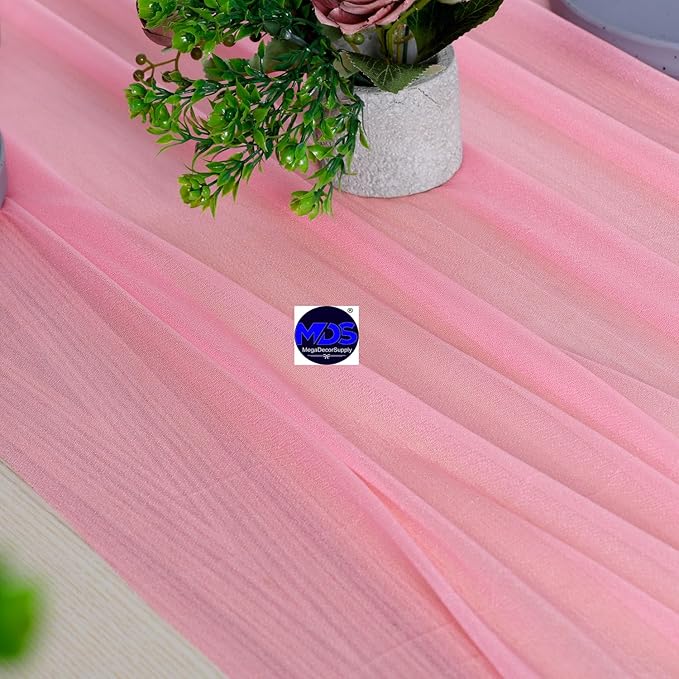 MDS 15 Pack 10ft Chiffon Table Runner 29 x 120 Inches Sheer Wedding Runner - Image 5