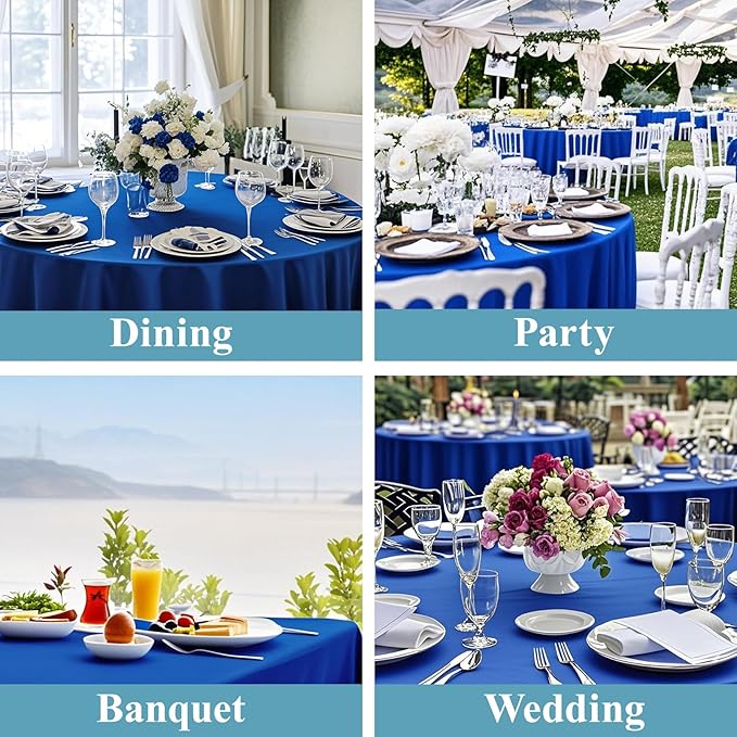 VidaFete Tablecloth 10 Pack 120inch Round Table Cloth Polyester, Stain Wrinkle - Image 6