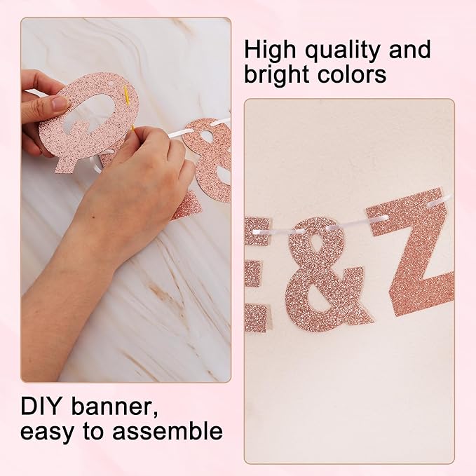 BEISHIDA 116 PCS A-Z Glitter Rose Gold DIY Letter Banner Kit Make Your Own - Image 3