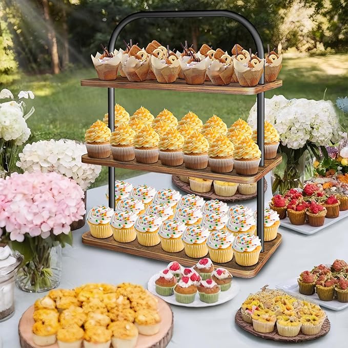 Cupcake Stand, 3 Tier Wood Cupcake Stand - Image 2