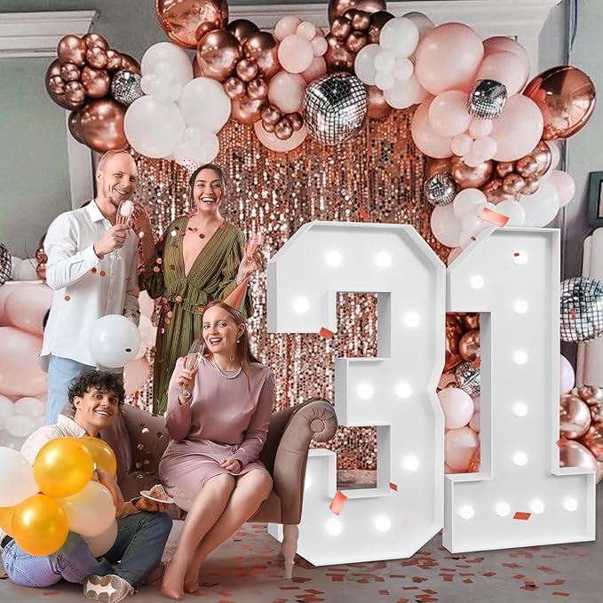 Marquee Numbers Large 31st-Birthday Decorations: 4ft Light Up Number Party - Image 7