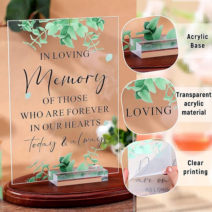 Weysat 6 Pcs Clear Acrylic Wedding Signs - Image 5