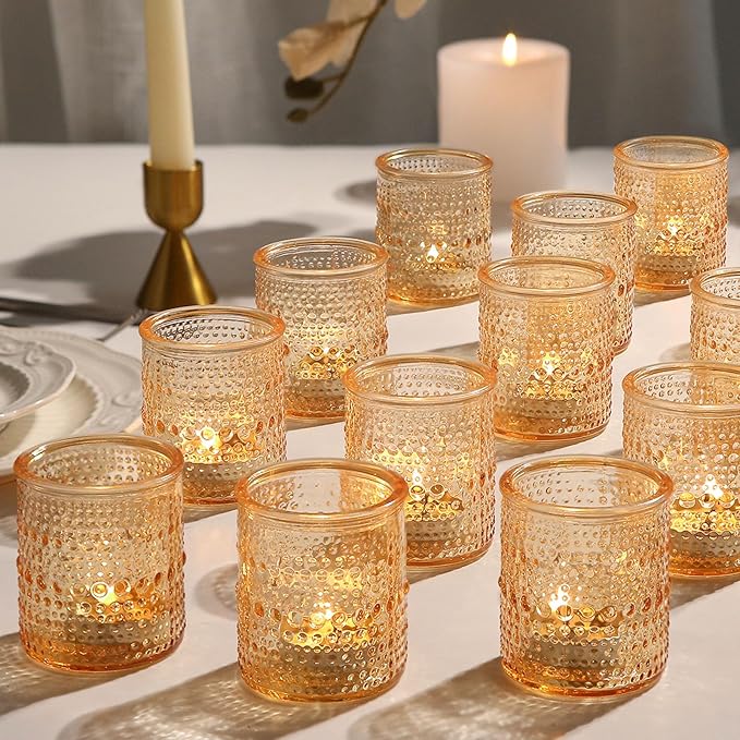 36ps Gold Votive Candle Holders, Tea Light Candle Holder Glass by TRIRITE