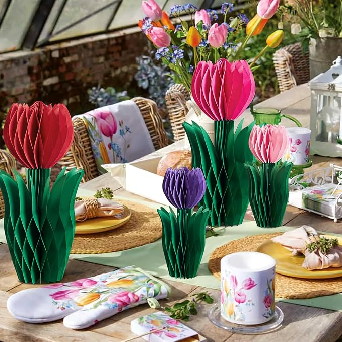 SUNBEAUTY 8 PCS Flower Honeycomb Decoration - Image 6
