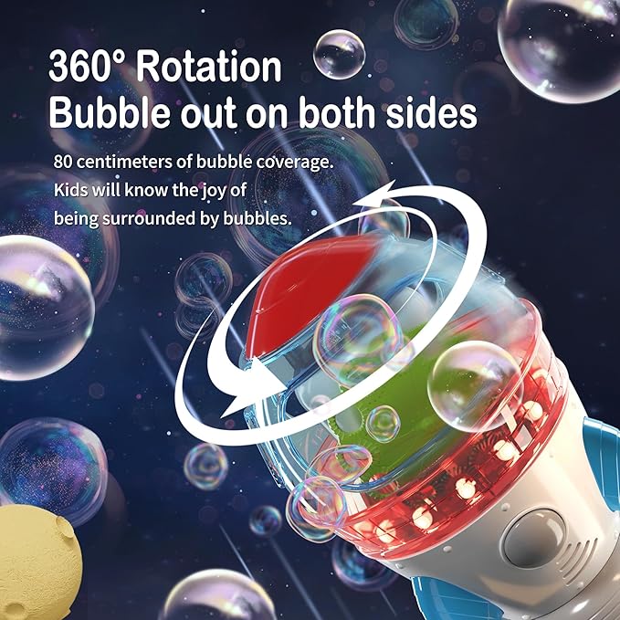 Rocket-Shaped Bubble Machine for Kids & Pets - Image 2