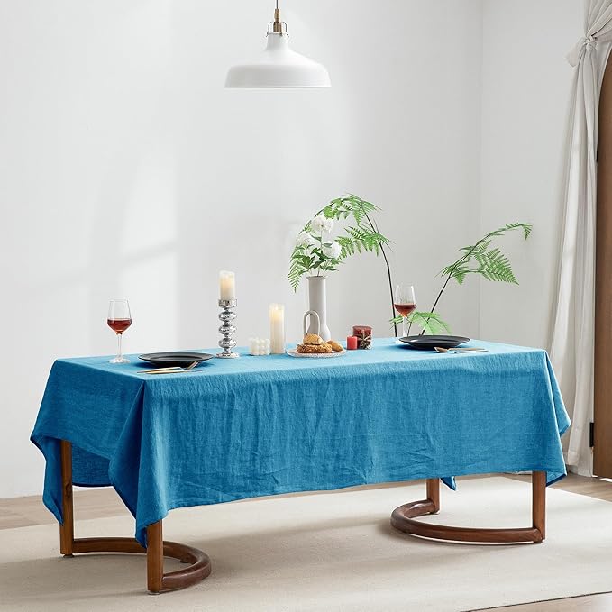 EVERLY 100% Pure Linen Rectangle Tablecloths 60x120Inches - Image 8