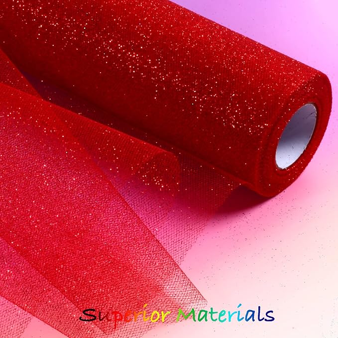 Sparkling Tulle Rolls, 15” by 30 Yards Glitter Tulle Spool Ribbon Fabric - Image 4