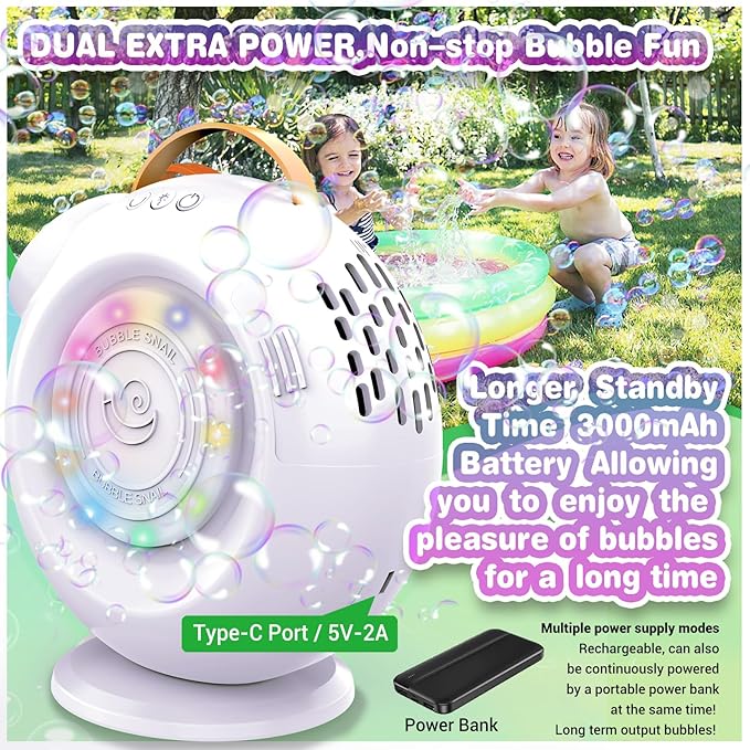 Bubble Machine, Automatic Bubble Maker Rechargeable, 15000+ Big Bubbles per Min - Image 8