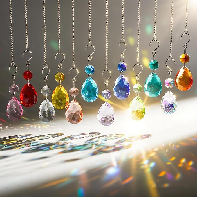 H&D HYALINE & DORA 3Inch Crystal Suncatcher Bauhinia Prisms Pendants 10Pcs - Image 4