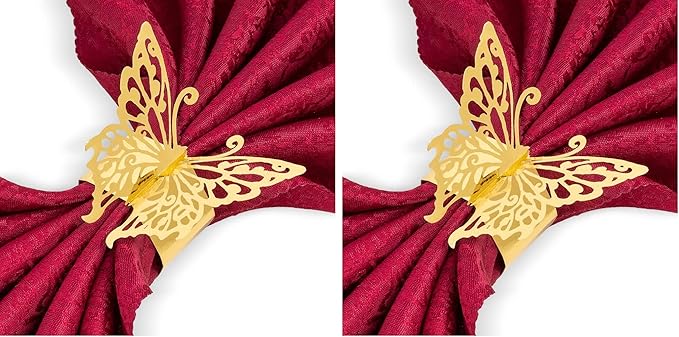 150PCS Butterfly Napkin Rings for Luxury Banquet Style, Reusable Paper Napkin by NPKRRSK
