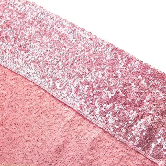 Poise3EHome 6Ft x 8Ft Fuchsia Pink Sequin Backdrop, Glitter Thick Satin Sequin - Image 6