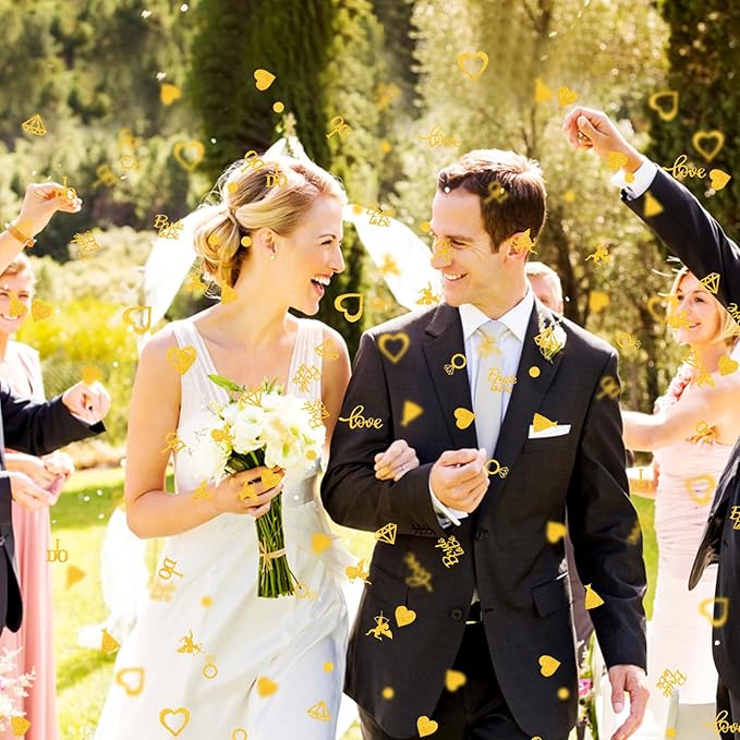 200pcs Wedding Table Confetti, 10 Shapes Table Scatters Glitter Diamond Ring - Image 7