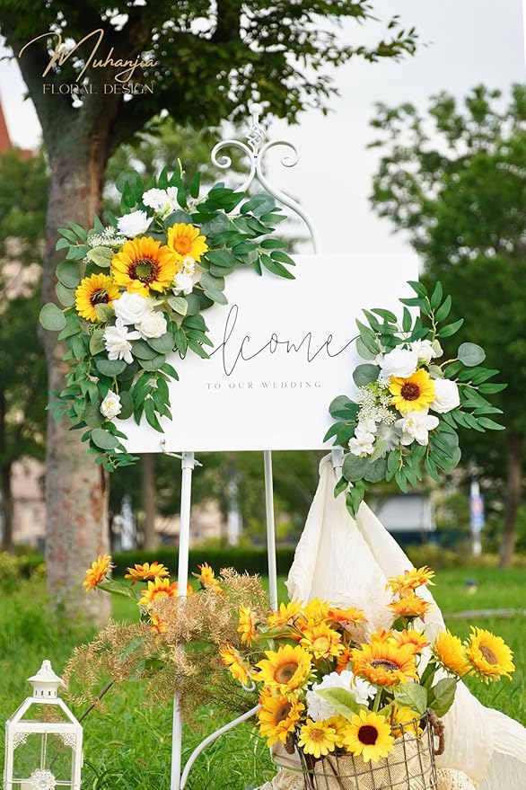 Wedding Sign Faux Flower Swag for Ceremony Party Reception Entrance Floral - Image 2