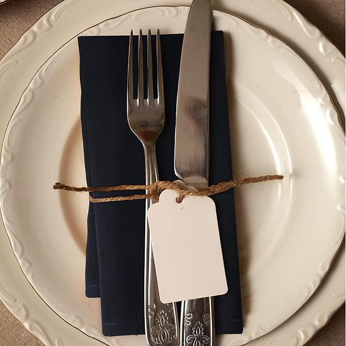 Urban Villa Cloth Napkins Halloween Dinner Napkins Solid Black Color 20''x20'' - Image 6