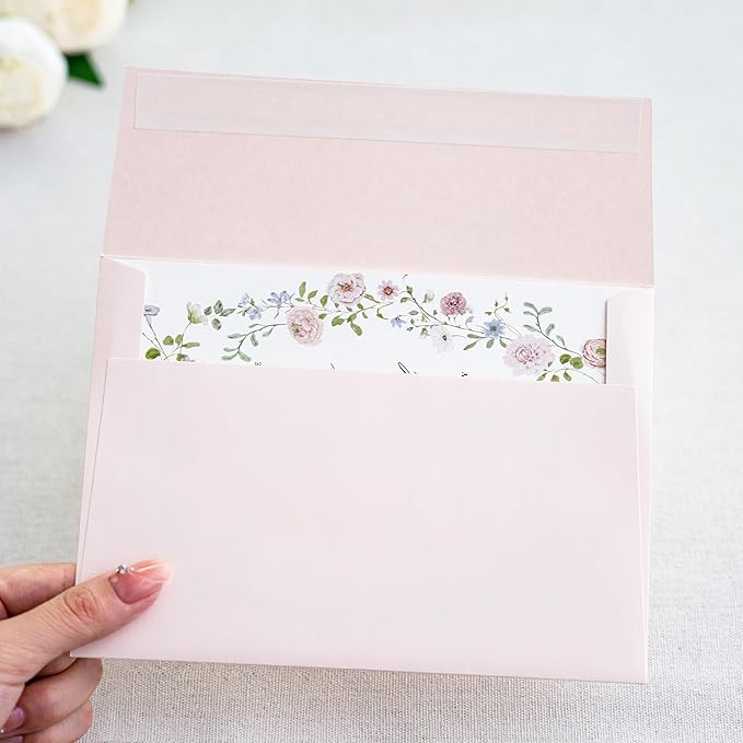 PONATIA 50 PCS 5x7 Envelopes, Blush Pink Self- Adhesive A7 Envelopes - Image 6