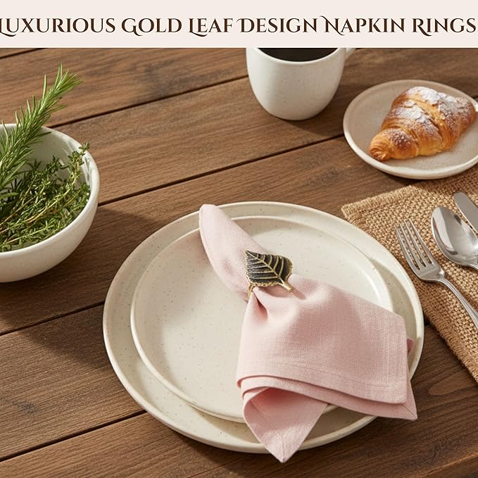 Set of 12 Rooster Napkin Rings for Farmhouse Decor | Premium Metal Leaf - Image 8