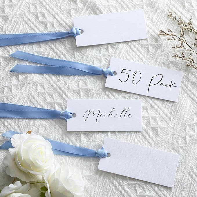 50 Pcs Name Place Cards for Table Setting Blank Wedding Place Cards by Humyoun