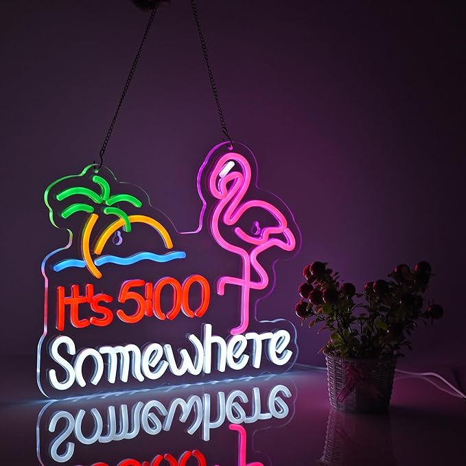 Flamingo Its 5 00 O'clock Somewhere Neon Sign - Image 6