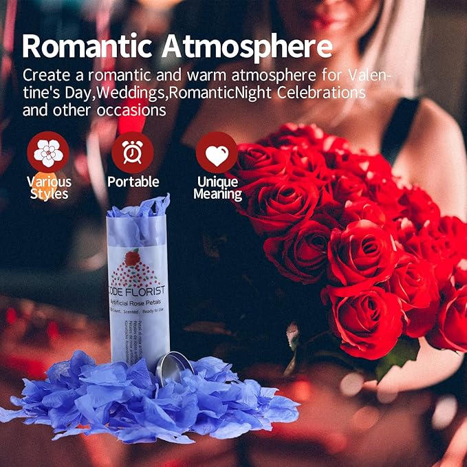 CODE FLORIST 1100 PCS Light Blue Silk Rose Petals - Image 5