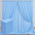 50 ft x 10 ft Wrinkle Free Blue Backdrop Curtain Panels, Polyester Photography by Outpain