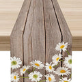 Farmhouse Table Runner, Rustic Wood Plank Spring Daisy Flower Retro Wooden by Unknown