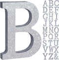 TONIFUL 8 Inch Silver Glitter Letter B Table Centerpiece A-Z Silver Birthday by TONIFUL