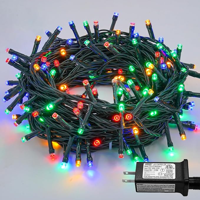 YEGUO 66ft 200 LED Christmas Light Outdoor Waterproof, 8 Modes String Lights by YEGUO