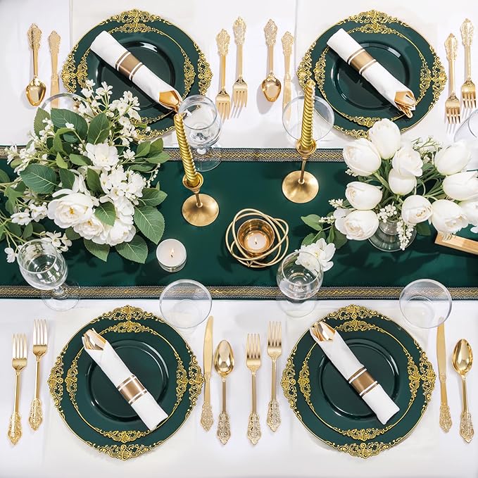Nervure 350PCS Green Plastic Plates - Image 6