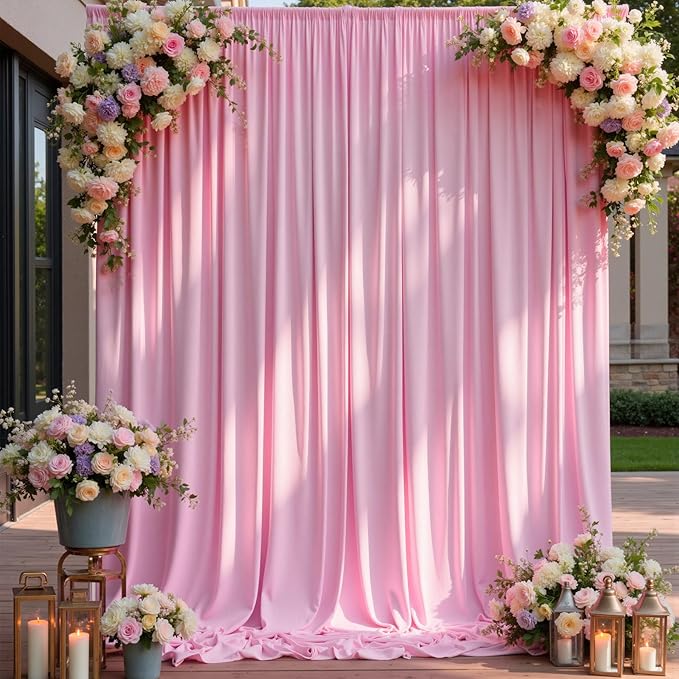 20×12ft Wrinkle Free Pink Backdrop Curtain - Image 7