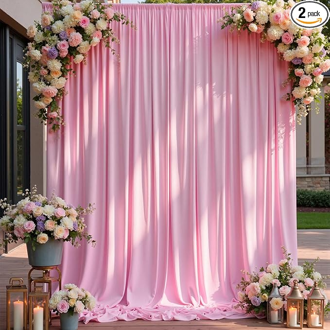 10×12ft Wrinkle Free Pink Backdrop Curtain by ENJOYYOURPARTY