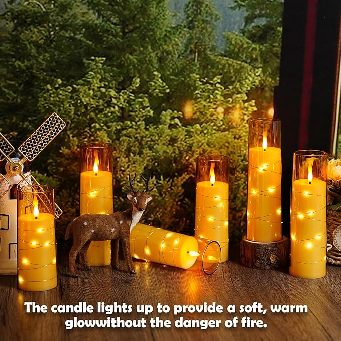 Flameless Candles with Embedded Star String - Image 5