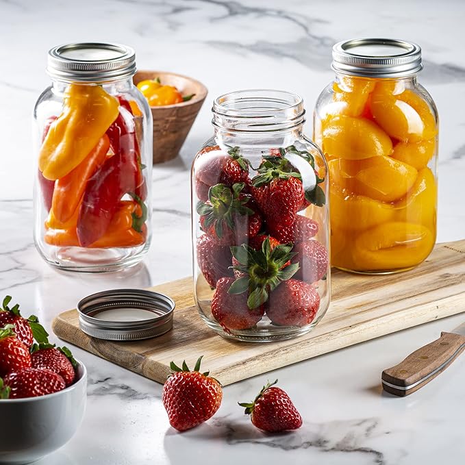 32 oz. Regular-Mouth Glass Mason Jars - - Image 3