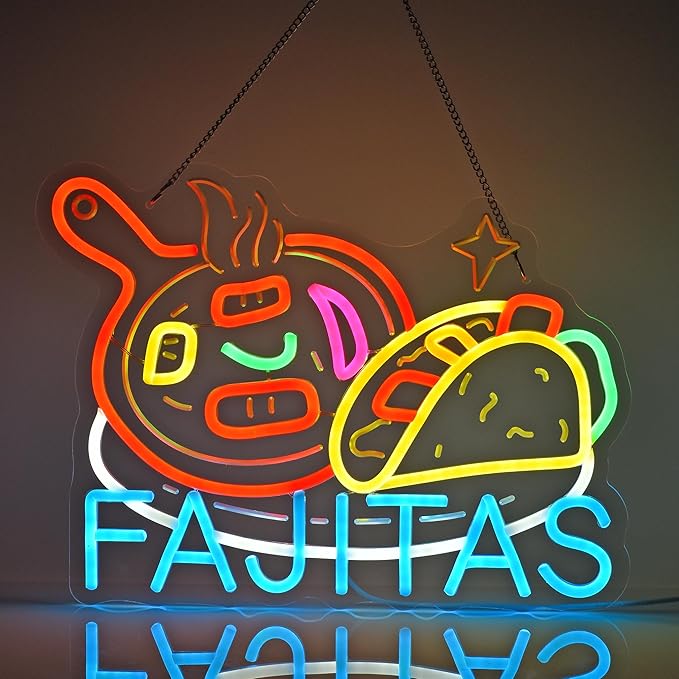 CNBEYOUNG Fajitas Neon Sign, Neon Lights Hanging Wall Art Decoration by CNBEYOUNG