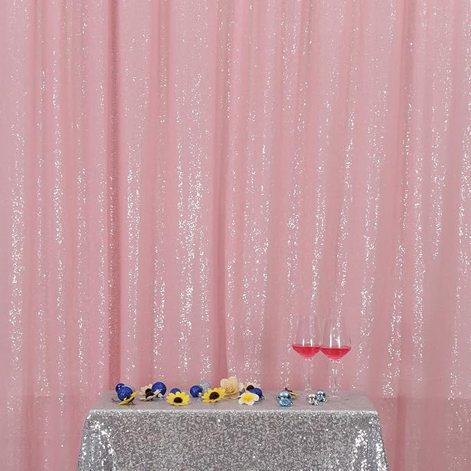 Poise3EHome Pink Sequin Backdrop, 10Ft x 10Ft Glitter Photography Background by Poise3EHome