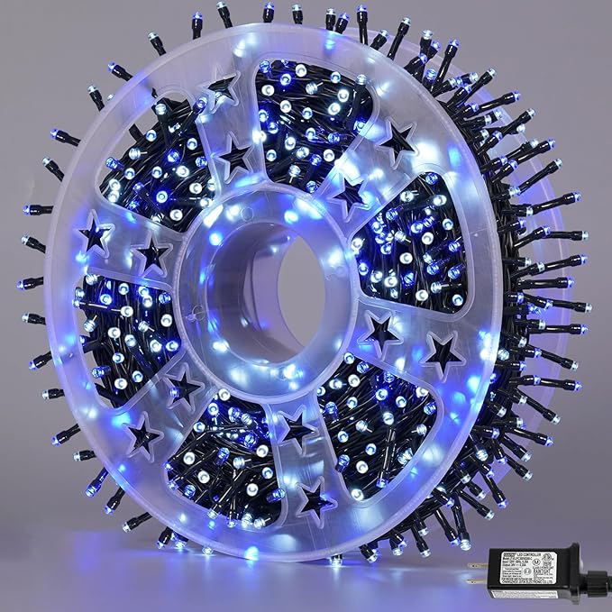 YEGUO 165ft 500 LED Christmas Lights Outdoor Waterproof, 8 Modes Green Wire by YEGUO