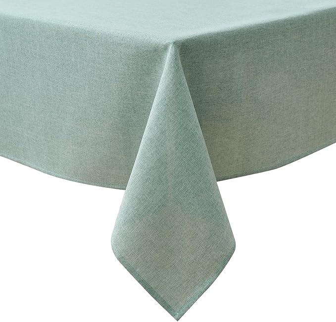 NLMUVW Sage Green Linen Tablecloth Rectangle 6ft, Rustic Textured Table Cloth by NLMUVW