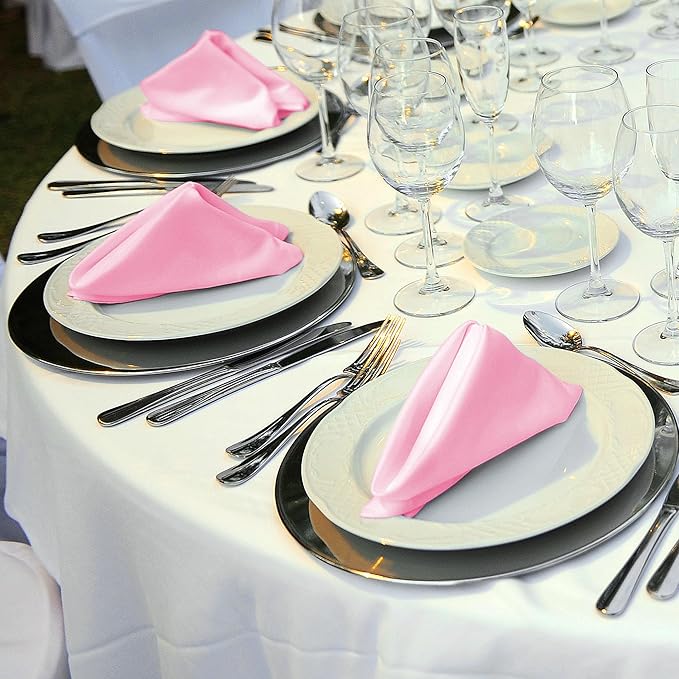 ANECO 12 Pieces Satin Napkins Soft Dinner Napkins Square Table Napkins 17 x 17 - Image 6