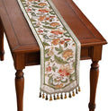 patdrea Designer Elegant French Floral Velvet Table Runner, Fresh Green by Welcometopatdrea